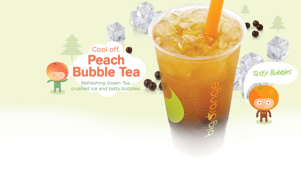 Big Orange Peach Bubble Tea